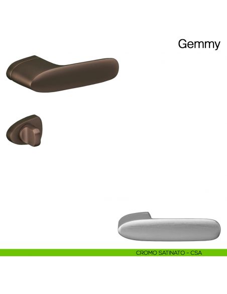 Maniglia per porta con nottolino Gemmy Manital - cromato satinato