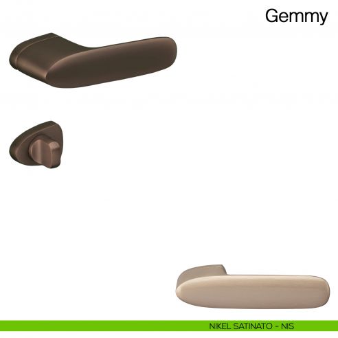 Maniglia per porta con nottolino Gemmy Manital - nikel satinato