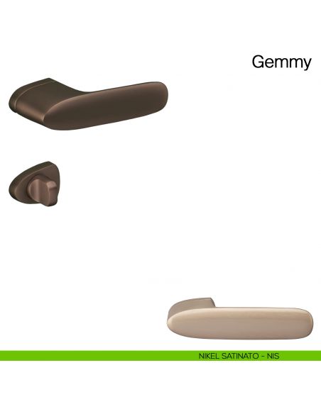 Maniglia per porta con nottolino Gemmy Manital - nikel satinato