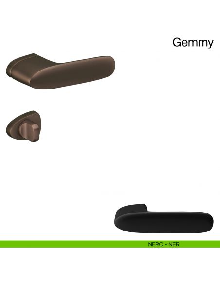 Maniglia per porta con nottolino Gemmy Manital - nero