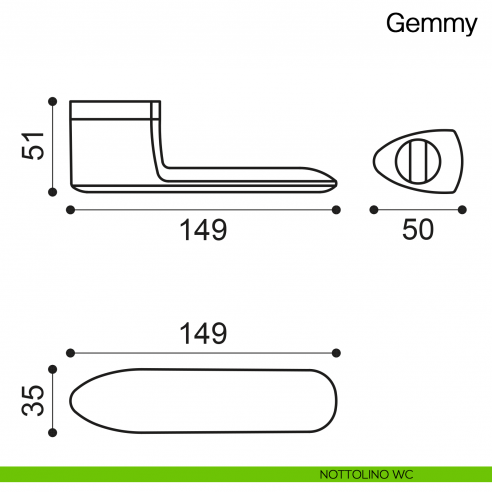 Maniglia per porta con nottolino Gemmy Manital - disegno