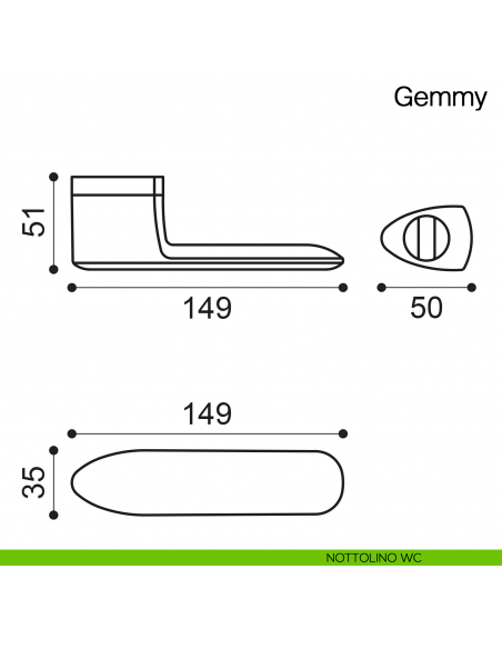 Maniglia per porta con nottolino Gemmy Manital - disegno