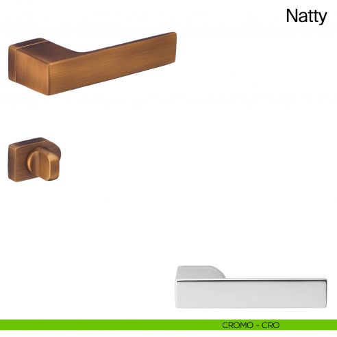 Maniglia per porta con nottolino Natty Manital - cromato