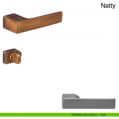Maniglia per porta con nottolino Natty Manital - cromato satinato