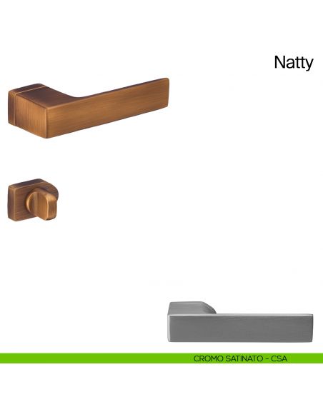 Maniglia per porta con nottolino Natty Manital - cromato satinato