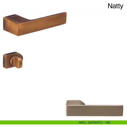 Maniglia per porta con nottolino Natty Manital - nikel satinato