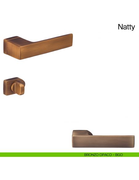 Maniglia per porta con nottolino Natty Manital - bronzo opaco