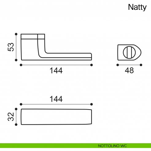 Maniglia per porta con nottolino Natty Manital - disegno