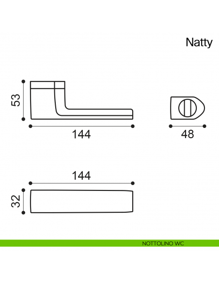 Maniglia per porta con nottolino Natty Manital - disegno