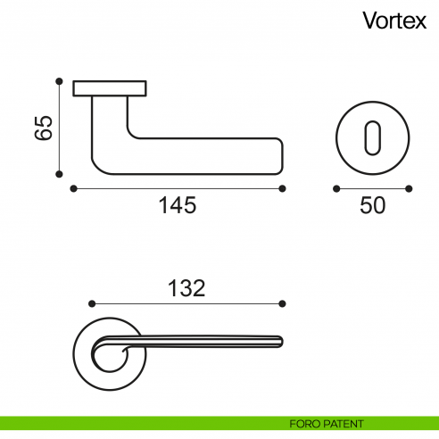 Maniglia per porta Vortex Manital - foro patent