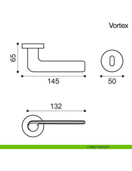 Maniglia per porta Vortex Manital - foro patent