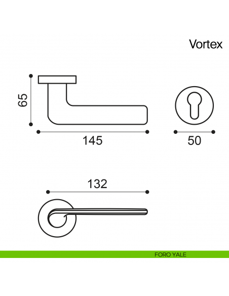 Maniglia per porta Vortex Manital - foro yale