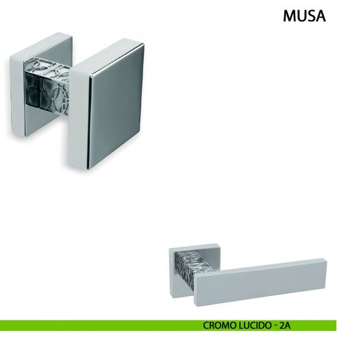 Pomolo fisso per porta Musa Comit 60x60 mm cromo lucido