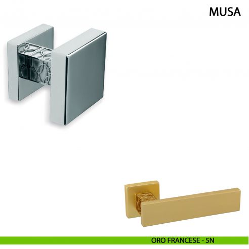 Pomolo fisso per porta Musa Comit 60x60 mm oro francese