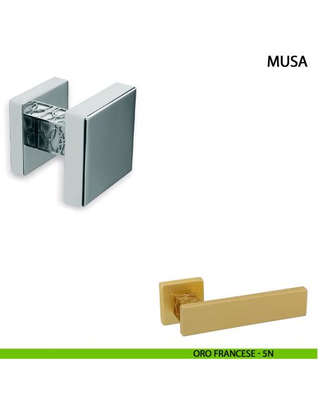 Pomolo fisso per porta Musa Comit 60x60 mm oro francese