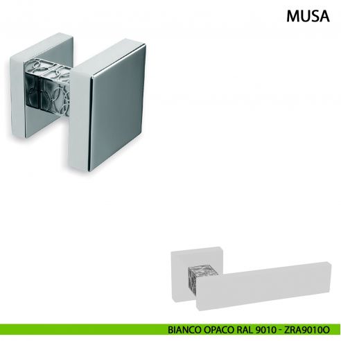Pomolo fisso per porta Musa Comit 60x60 mm bianco opaco