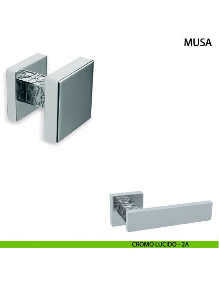 Pomolo girevole per porta Musa Comit 60x60 mm cromo lucido