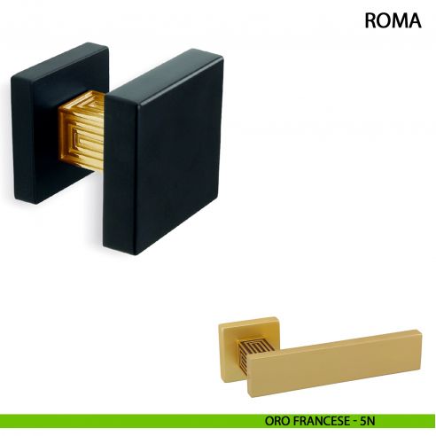 Pomolo fisso per porta Roma Comit 60x60 mm oro francese