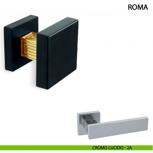 Pomolo girevole per porta Roma Comit 60x60 mm cromo lucido