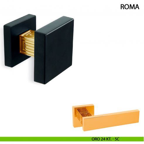 Pomolo girevole per porta Roma Comit 60x60 mm oro 24 kt.