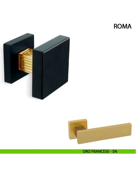 Pomolo girevole per porta Roma Comit 60x60 mm oro francese