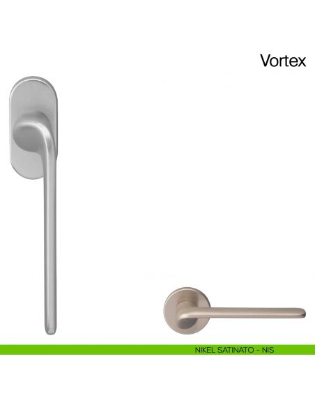 Maniglia martellina DK per finestra Vortex Manital - nikel satinato