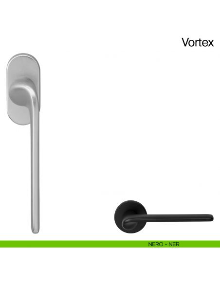 Maniglia martellina DK per finestra Vortex Manital - nero