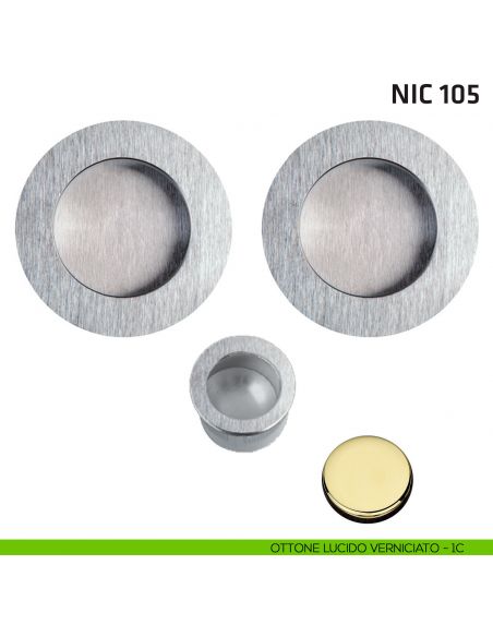 Kit tondo cieco + trascinatore NIC 105 ottone lucido verniciato