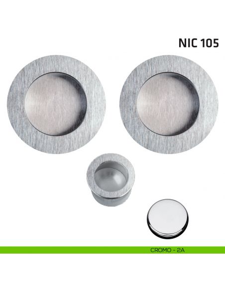 Kit tondo cieco + trascinatore NIC 105 cromo lucido