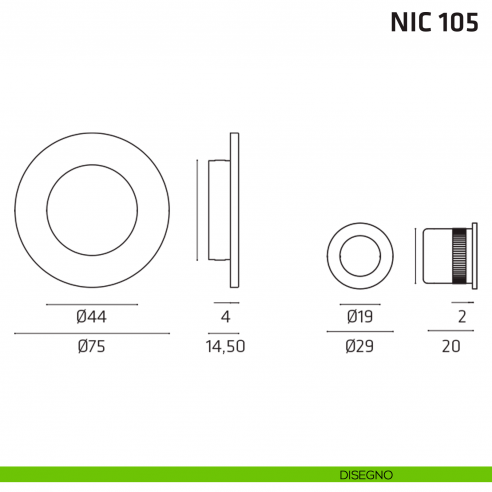 Kit tondo foro chiave + trascinatore NIC 105 disegno