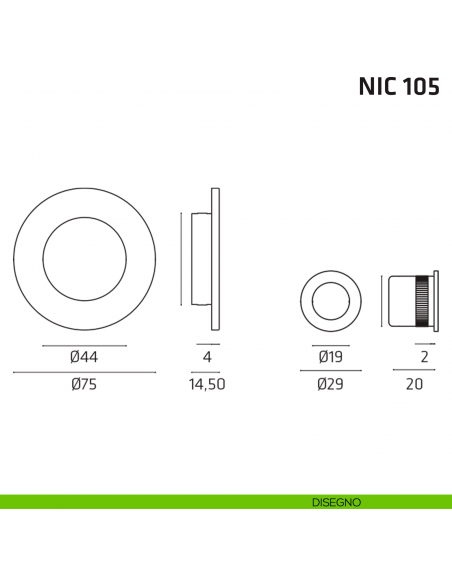 Kit tondo foro chiave + trascinatore NIC 105 disegno
