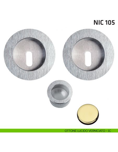 Kit tondo foro chiave + trascinatore NIC 105 ottone lucido verniciato