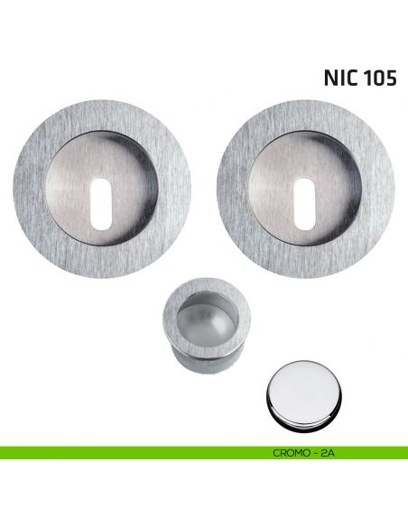 Kit tondo foro chiave + trascinatore NIC 105 cromo lucido