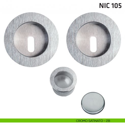 Kit tondo foro chiave + trascinatore NIC 105 cromo satinato