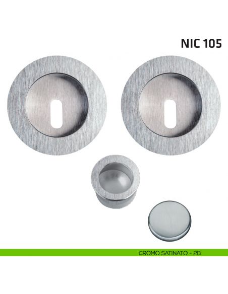 Kit tondo foro chiave + trascinatore NIC 105 cromo satinato