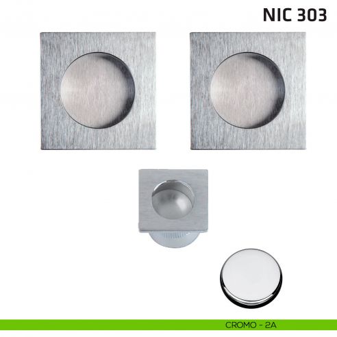 Kit quadrato cieco + trascinatore NIC 303 cromo lucido