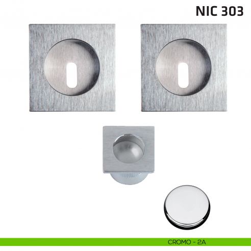 Kit quadrato foro chiave + trascinatore NIC 303 cromo lucido