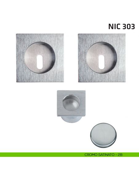 Kit quadrato foro chiave + trascinatore NIC 303 cromo satinato