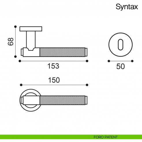 Maniglia per porta Syntax Manital - foro patent