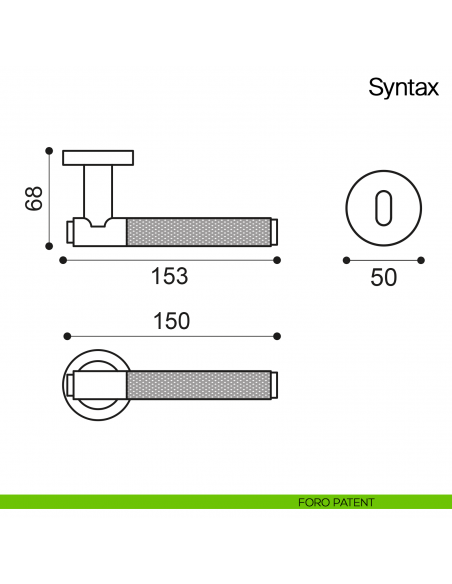 Maniglia per porta Syntax Manital - foro patent