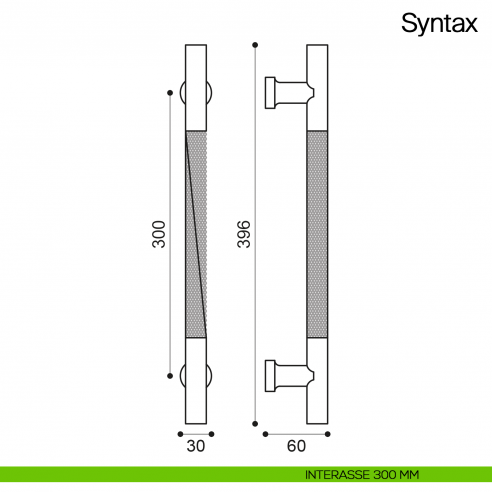 Maniglione per porta Syntax Manital dimensione 396 mm