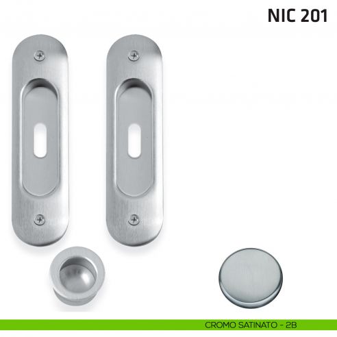 Kit ovale foro chiave + trascinatore NIC 201 cromo satinato