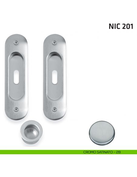 Kit ovale foro chiave + trascinatore NIC 201 cromo satinato