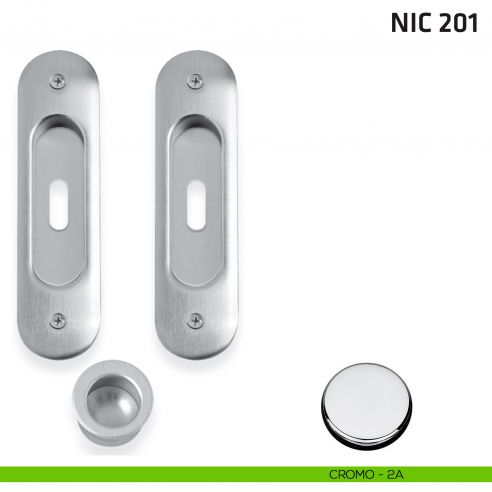 Kit ovale foro chiave + trascinatore NIC 201 cromo lucido