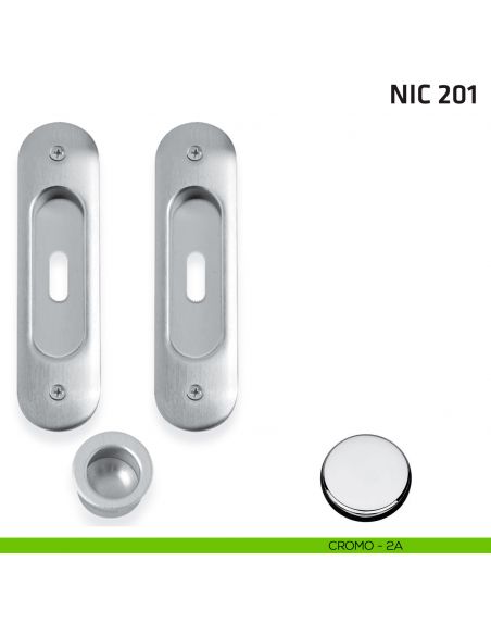 Kit ovale foro chiave + trascinatore NIC 201 cromo lucido