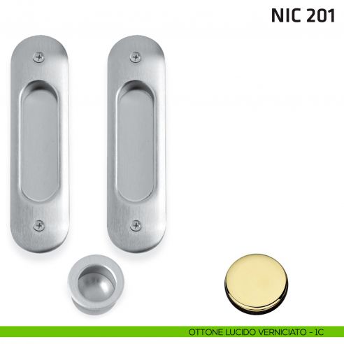 Kit ovale cieco + trascinatore NIC 201 ottone lucido verniciato