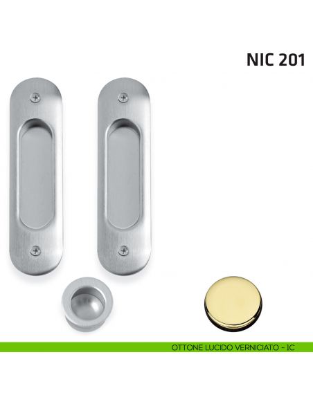Kit ovale cieco + trascinatore NIC 201 ottone lucido verniciato