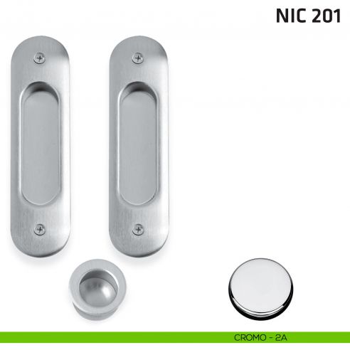 Kit ovale cieco + trascinatore NIC 201 cromo lucido