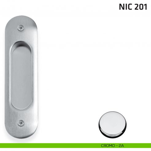 Maniglia incasso ovale cieca NIC 201 cromo lucido