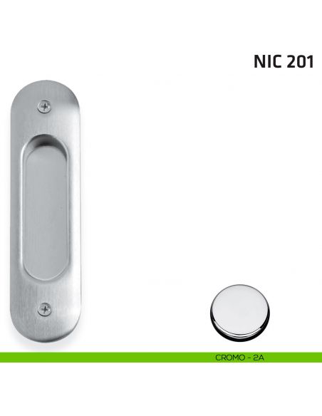Maniglia incasso ovale cieca NIC 201 cromo lucido